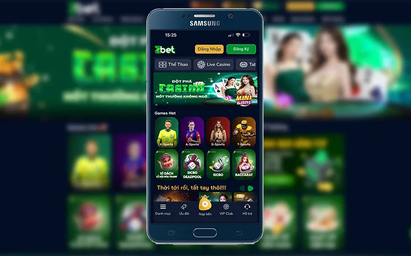 Giao diện ZBET nhanh gọn trên di độngĐăng ký ZBET trên điện thoại