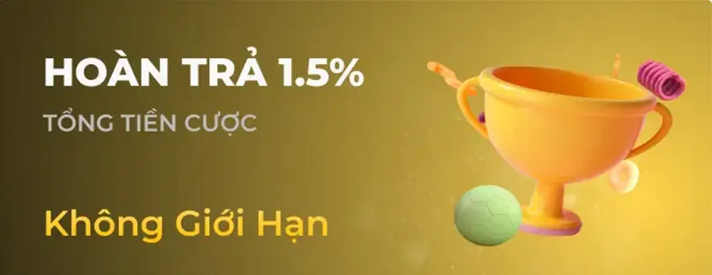 Chương trình hoàn trả 1.5% mỗi ngày không giới hạn tại NBETKhuyến mãi NBET hoàn trả 1.5% không giới hạn