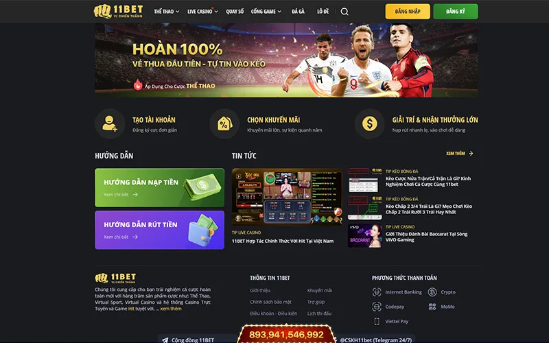Giao diện thân thiện trên mọi thiết bị tại 11BETGiao diện nhà cái 11BET trên máy tính