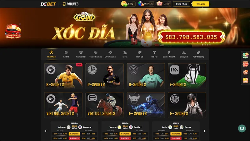 Giao diện website chính thức của nhà cái DEBET được cấp phép tại ĐứcGiao diện DEBET nhà cái uy tín châu Âu