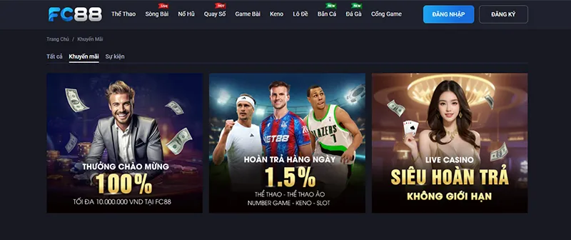 Khuyến mãi hấp dẫn tại FCB8Alt text: Khuyến mãi FCB8 tặng thưởng cho người chơi