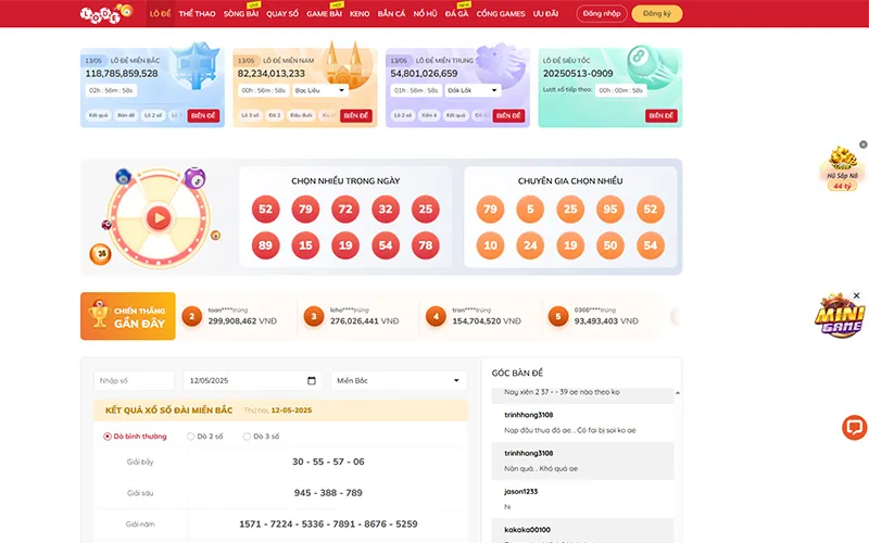 Chơi lô đề trực tuyến tại LODE88 thu hút nhiều dân cượcAlt ảnh: Sảnh lô đề online tại LODE88