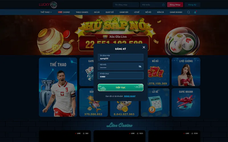 Đăng ký LUCKY88 chỉ 1 phút: Nhận ưu đãi thành viên mới
