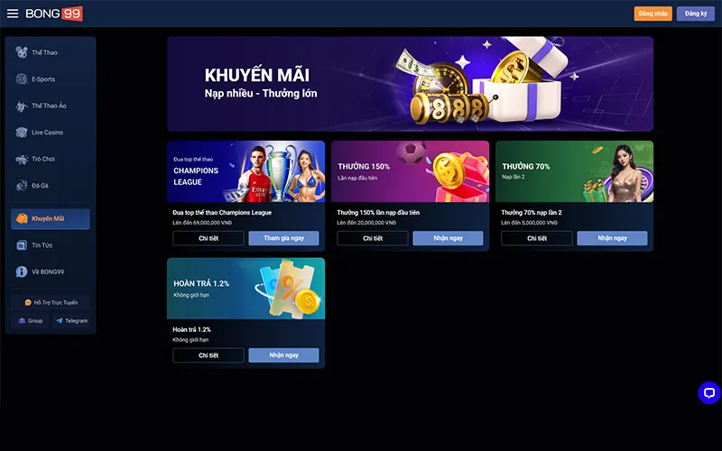 khuyến mãi bong99